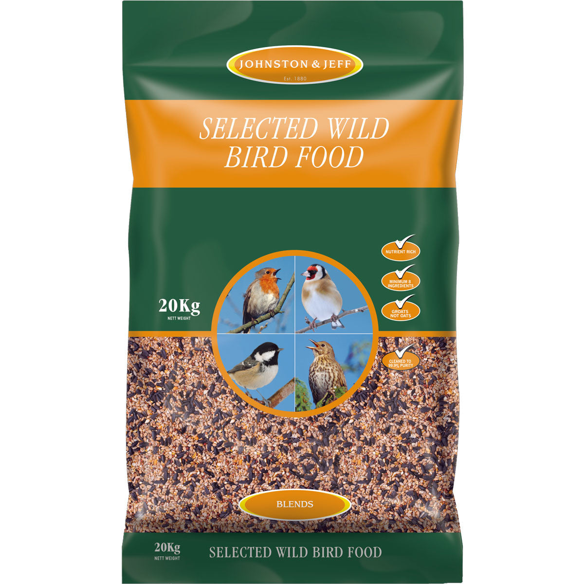 20KG Johnston & Jeff Selected Wild Bird Food - Damaged Packaging