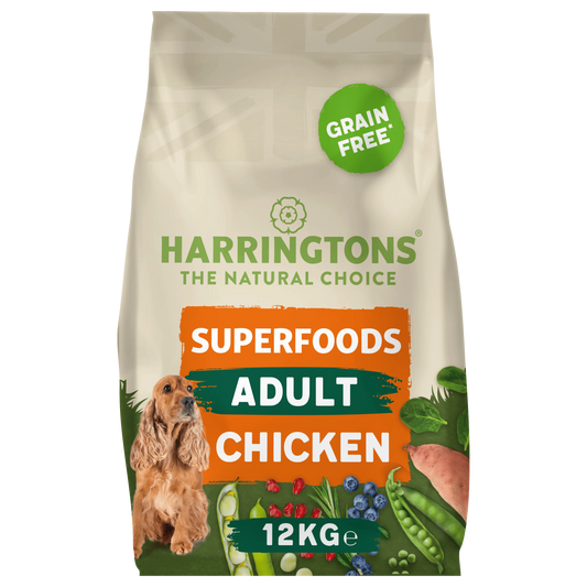 12KG Harringtons Chicken with Veg Superfoods Adult Dog Food - Discounted Stock