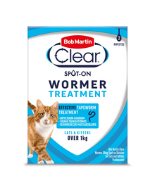 Bob Martin Clear Spot-On Wormer for Cats & Kittens - 2 Pipettes
