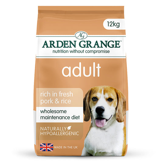 12KG Arden Grange Adult Pork and Rice - Discounted Stock