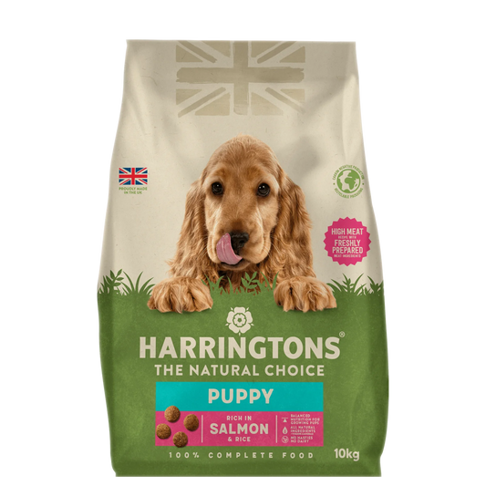 10KG Harringtons Puppy Salmon & Rice Dog Food - Discounted Stock