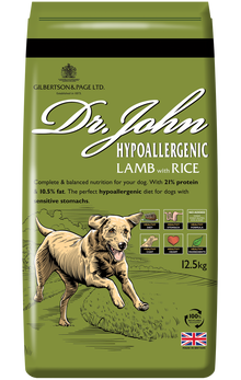12.5KG Dr John Hypoallergenic Lamb & Rice Dog Food - Discounted Stock