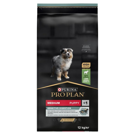 12KG Pro Plan Medium Puppy Sensitive Digestion Lamb Dog Food