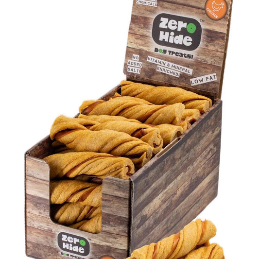 Zero Hide Chicken 5" Puffed Twist Stick - Dog treats
