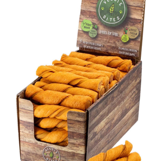 Veggie Bites - Puffed Twist Sticks - carrot flavour dog treats