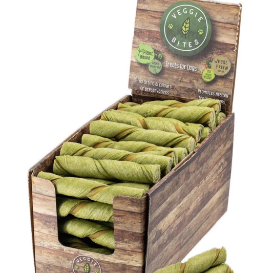 Veggie Bites - Puffed Twist Stick - Spinach & Broccoli - dog treat