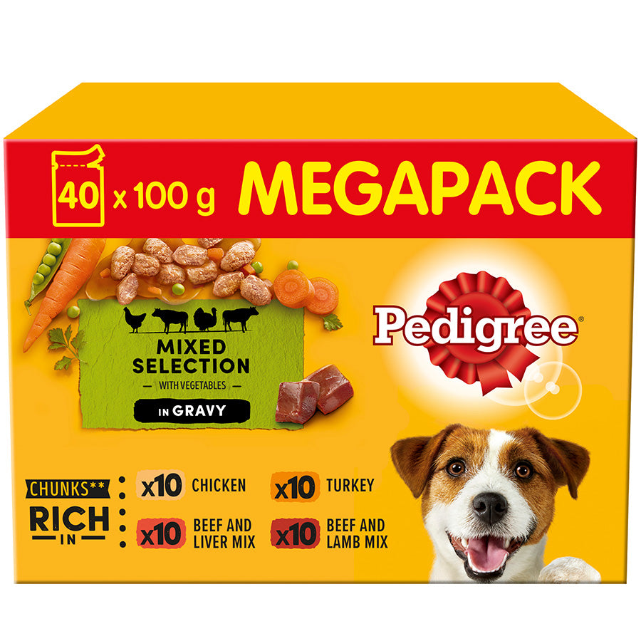 Pedigree Mixed Selection in Gravy 40x100g Wet Dog Food - Discounted Stock
