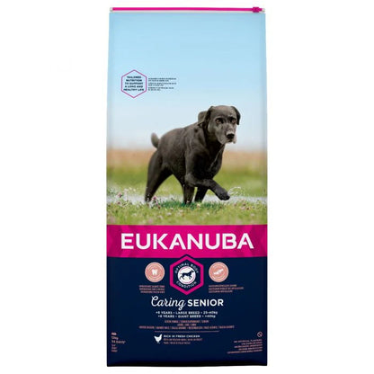 12KG Eukanuba Senior Large Breed Chicken Dog Food - Damaged Packaging