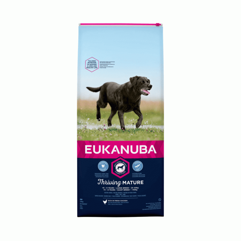 12KG Eukanuba Mature L/XL Chicken Dog Food - Damaged Packaging