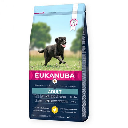 12KG Eukanuba Adult L/XL Chicken Dog Food - Damaged Packaging