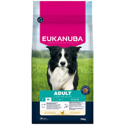 12KG Eukanuba Medium Breed Adult Chicken Dog Food - Damaged Packaging