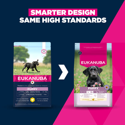 12KG Eukanuba Puppy L/XL Breed Chicken Dog Food - Discounted Stock (BBD OCT 25)
