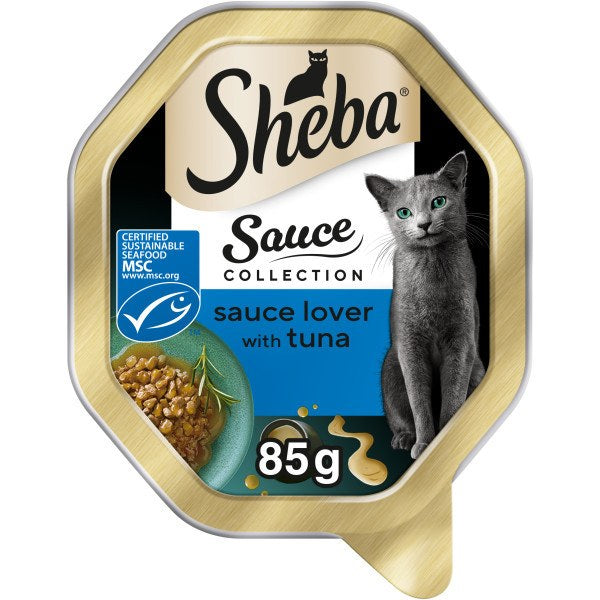 22x85g Sheba Sauce Collection Sauce Lover with Tuna Cat Food - Damaged Packaging