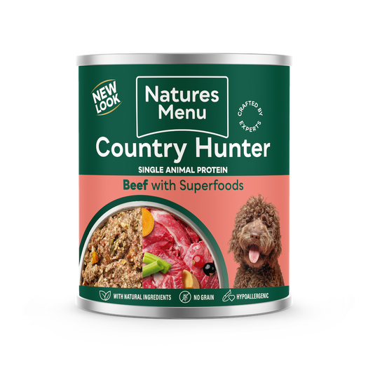 600g Natures Menu Country Hunter Beef with Superfoods Dog Food Can