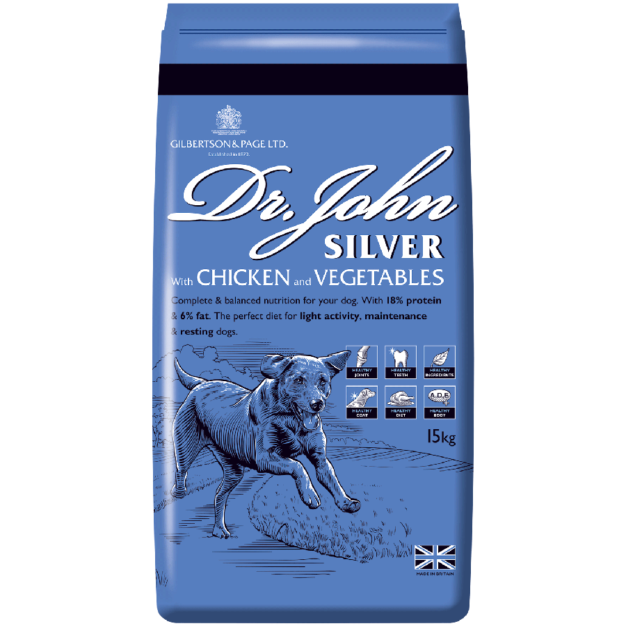 15KG Dr John Silver Chicken with Veg Dog Food