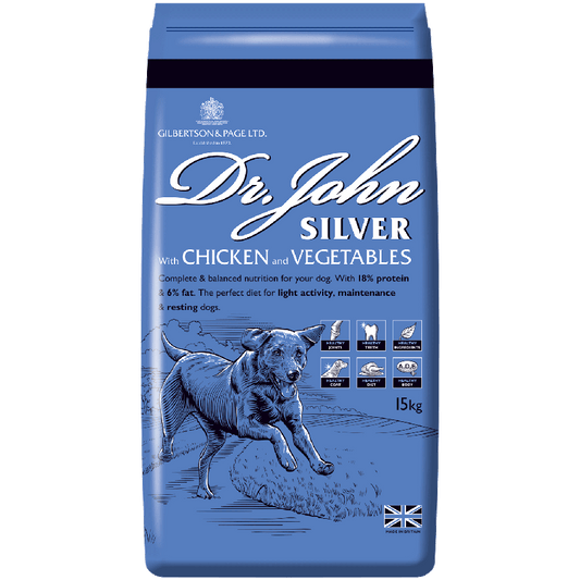 15KG Dr John Silver Chicken with Veg Dog Food