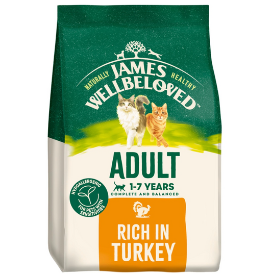 10KG James Wellbeloved Adult Cat Turkey - Discounted Stock