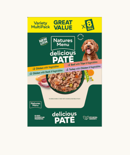 Natures Menu Delicious Pate Variety Pack 8x300g - Damaged Packaging