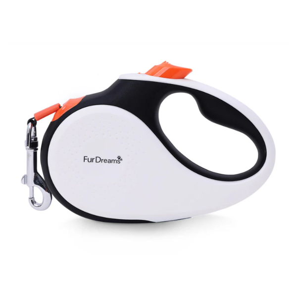 Small FurDreams Retractable Nylon Dog Lead – 5m, Heavy Duty with Lock Button