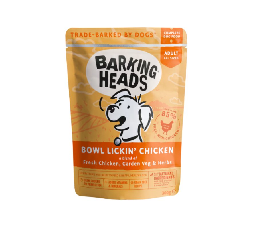 9 x 300g Barking Heads Bowl Lickin Chicken Wet Dog (Should be a 10 pack)