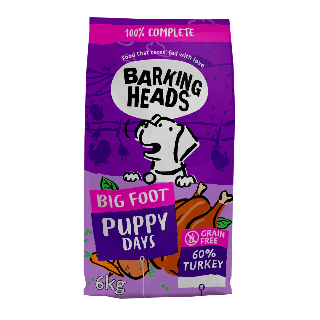 6KG Barking Heads Grain Free Big Foot Turkey Puppy - Discounted Stock