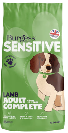 12.5KG Burgess Sensitive Lamb Dog Food - Discounted Stock
