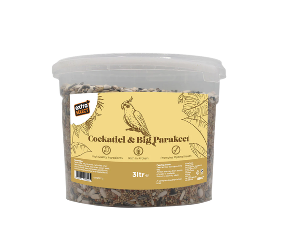 3lt Extra Select Cockatiel & Big Parakeet Bucket - Damaged Packaging