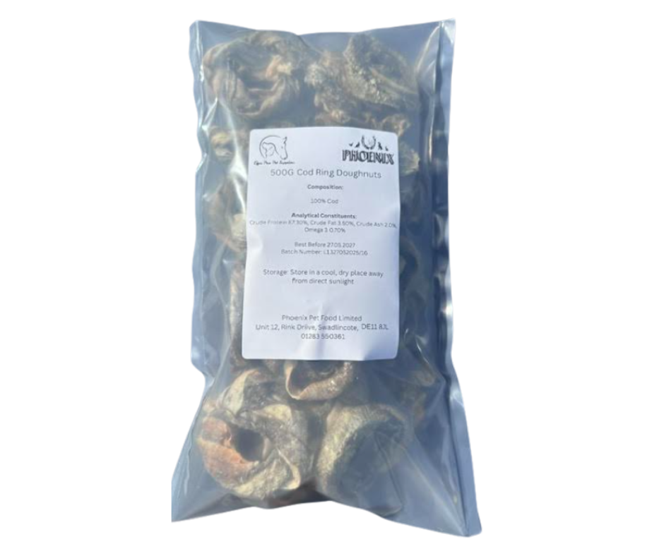 500g Cod Skin Doughnuts for Dogs