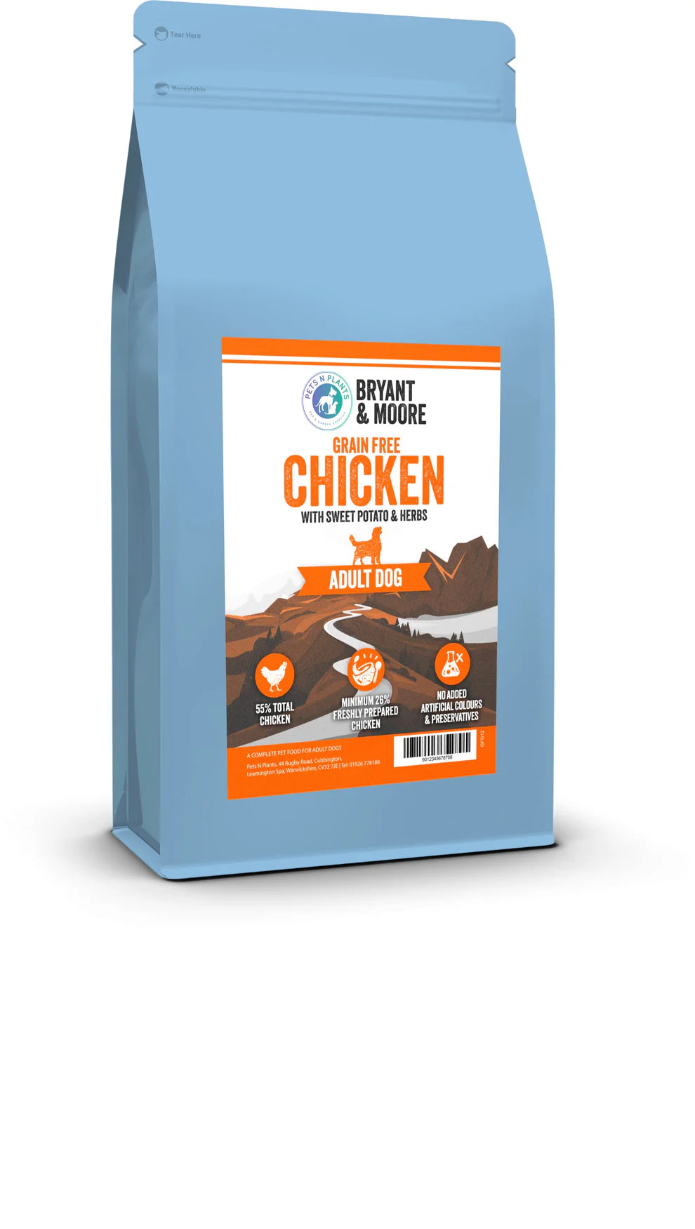 12KG Bryant & Moore Grain Free Chicken with Sweet Potato & Herbs Dog Food - Discounted Stock