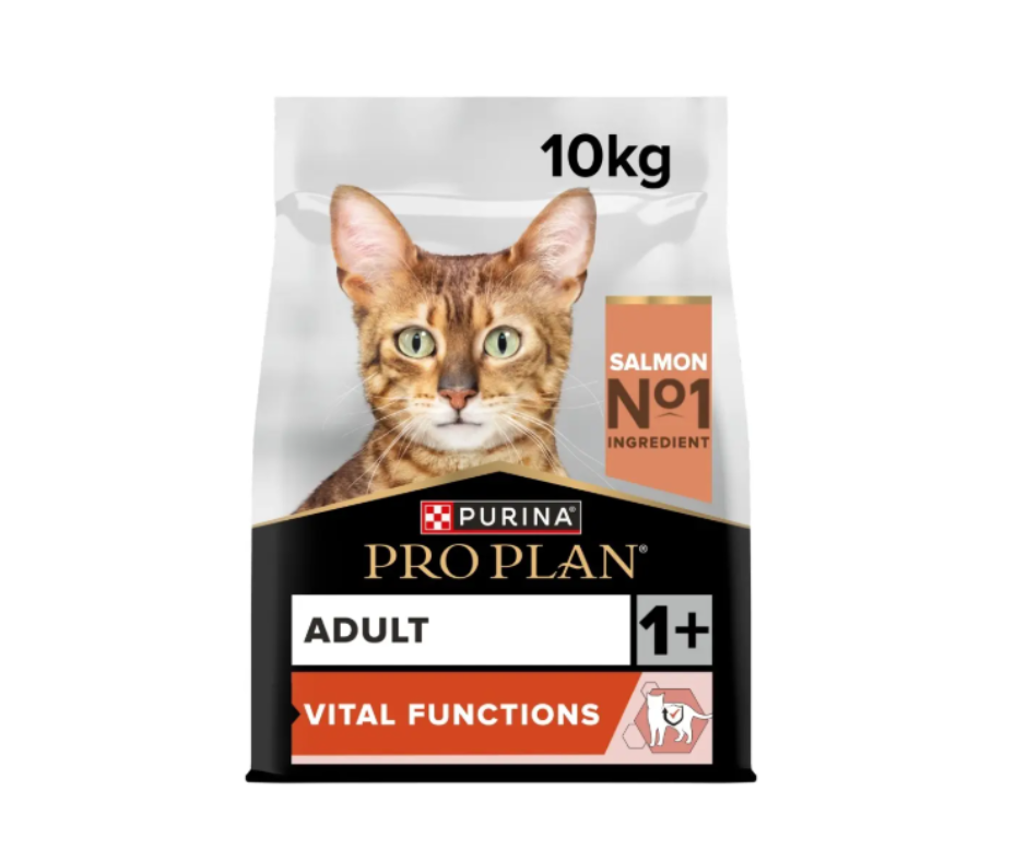 10kg PRO PLAN Vital Functions Salmon Dry Cat Food - Dated August 2026