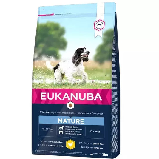 12kg Eukanuba Mature medium breed discounted bag - dog food