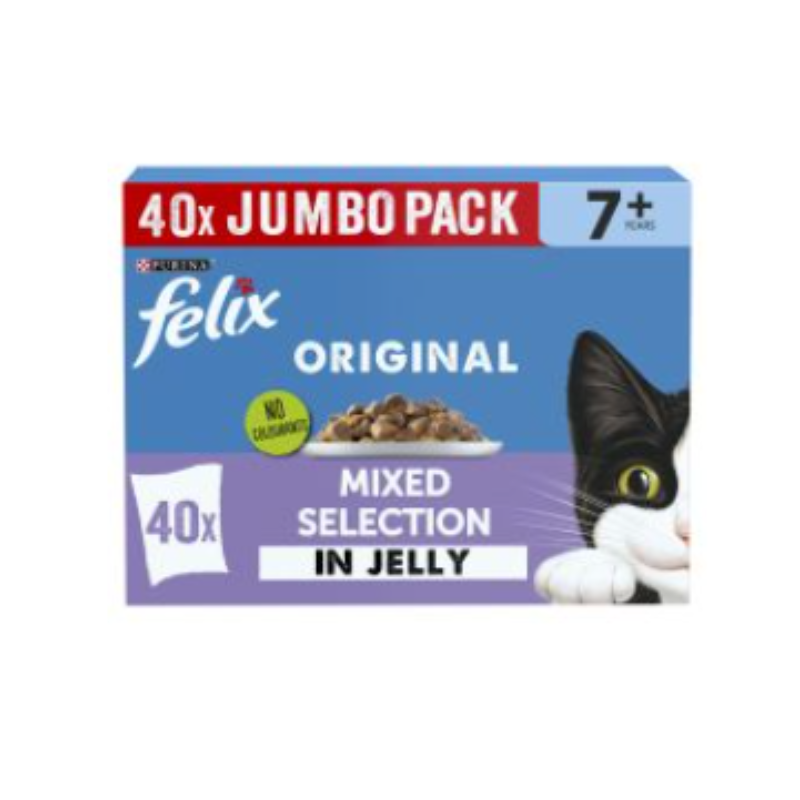 31 Pouch Jumbo Pack Felix Original 7+ Mixed in Jelly - Damaged Outer Packaging