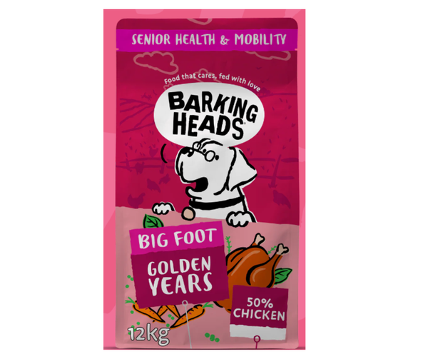 12kg Barking Head Golden Years - BIG FOOT Chicken Dog Food - Discounted Stock