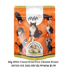 30g Hilife Freeze Dried Chicken Cat Treats DATED 02/26