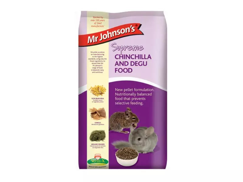 900g Mr Johnsons Supreme Chinchilla & Degu Food - BB AUG 26