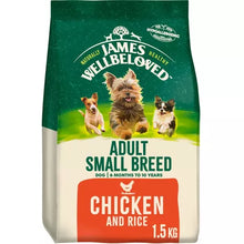1.5KG James Wellbeloved Chicken & Rice Adult Small Breed Dog Food - Damaged Packaging