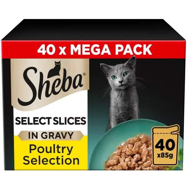 40x85g Sheba Select Slices Poultry Selection Cat Food