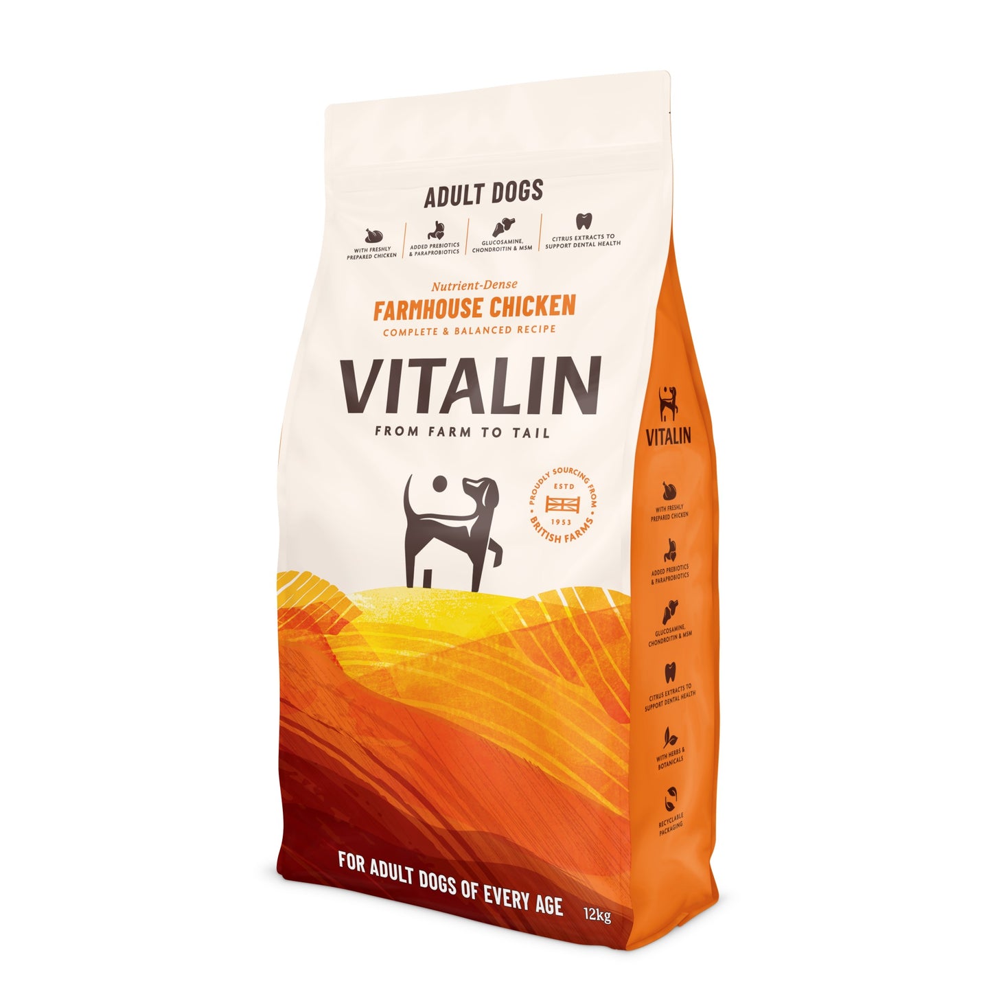 12KG Vitalin Farmhouse Chicken Dog Food - Damaged Packaging