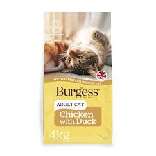 4KG Burgess Adult Chicken with Duck Cat Food - Damaged Packaging
