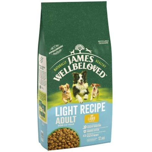 12.5kg James wellbeloved lamb & rice light recipe - Discounted Stock
