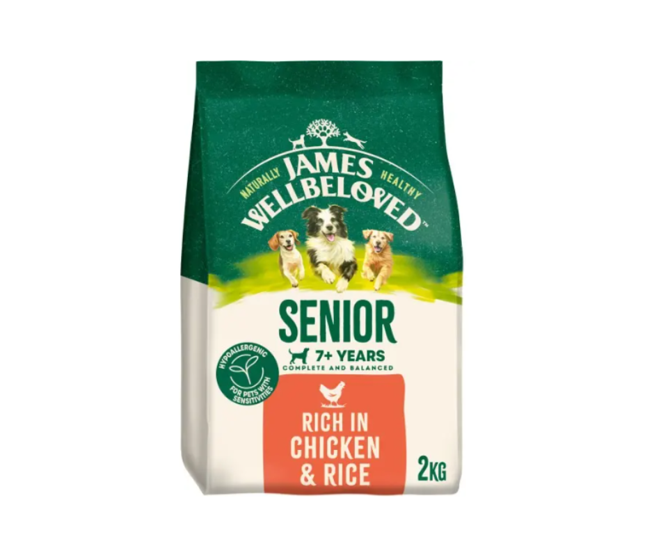 2kg James Wellbeloved Senior 7+ Rich in Chicken & Rice Dog Food -Discounted Stock