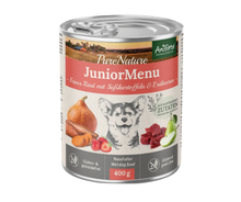 Aniforte PureNature JuniorMenu Beef wet dog food 400g - Dated August 2026