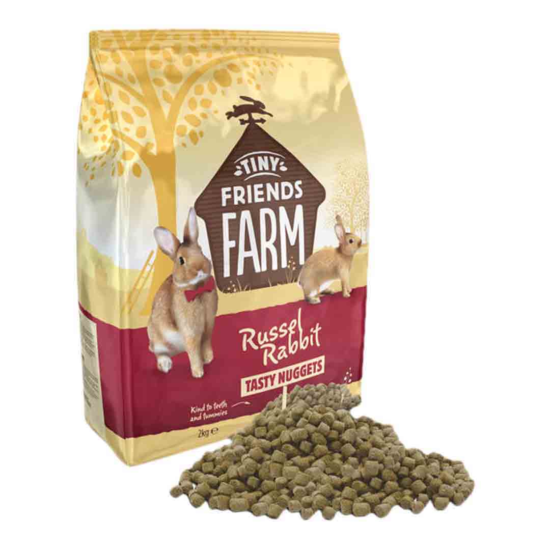 2KG Russel Rabbit Tasty Nuggets Rabbit Food - Damaged Packaging