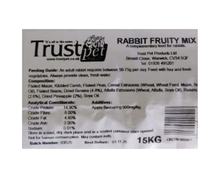 15kg Trusty Pets Fruity Rabbit - Discounted Stock